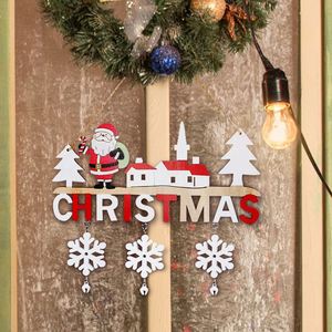 Décoration de porte en bois Père Noël en gros, cadeaux de Noël, figurines de Noël, fournitures de fête pour la maison - Product Image 1
