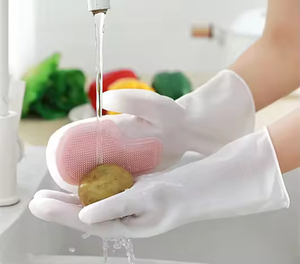 Gants de lavage de vaisselle magiques imperméables et antidérapants, brosse à vaisselle en silicone pour la maison - Product Image 2