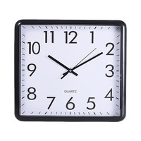 Jam Dinding Kuarsa Persegi Jam Gantung Analog Senyap Bingkai Hitam 13 Inci 9 Inci untuk Kamar Tidur Ruang Belajar Ruang Tamu