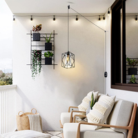 Lámpara Colgante con Interruptor para Colgante Cuadrado, Estilo Rústico, Luz Blanca Cálida para Isla de Cocina, Vestíbulo, Candelabro Central