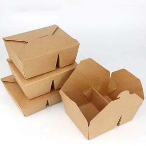 Boîte à lunch réutilisable en papier kraft haut de gamme, écologique, personnalisée, avec logo imprimé, matériaux recyclés, restauration <span class=keywords><strong>d</strong></span>'entreprise - Product Image 1