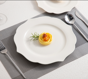 Custom White Wedding Dinner <b>Plates</b> Scalloped Edge <b>Ceramic</b> Classic Design China Origin Personalized Logo/Design Tableware for - Product Image 3