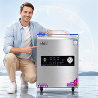 Selladora al Vacío Industrial de Una Cámara, de Acero Inoxidable, Automática, con Control Digital, para Envasado de Alimentos Líquidos/Sólidos en Bolsas de Papel