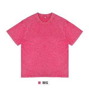 T-Shirt da Uomo Stile Europeo-Americano, 230g 100% Cotone Lavato Vintage Tie-Dye, Manica Corta, Vestibilità Ampia con Spalle Cadenti e Collo Tondo - Product Image 2