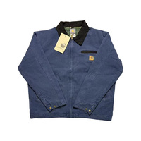 Blouson de travail zippé style Detroit Hart J97, col lavé, en toile unie vintage, coupe-vent, pour hommes et femmes