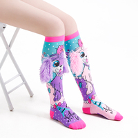 Chaussettes mi-mollet en coton avec motif chien à grandes oreilles 3D, douces, moelleuses, tricotées, absorbant la transpiration, mode hiver unisexe