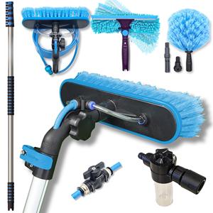 <span class=keywords><strong>Kit</strong></span> de Sistema Telescópico de Limpieza de Ventanas de 30 Pies, Herramienta Eficiente para Lavar Ventanas y Paneles Solares con Poste Alimentado por Agua y Cepillo <span class=keywords><strong>Solar</strong></span> de 9 m - Product Image 1