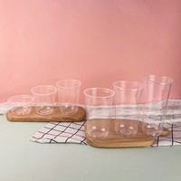Gobelet en plastique en forme de U de 90 mm de diamètre, 500 ml, corps incurvé, gobelet jetable en PP, design tendance, gobelets pour whisky, champagne, thé au lait