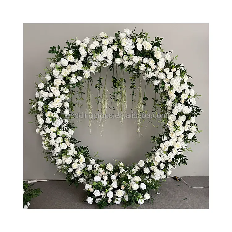 2-метровая круглая арочная цветочная декорация, зеленая подвесная Цветочная свадебная композиция, круглый искусственный цветок