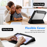 Housse Folio Smart Tablet Cover en acrylique transparent anti-empreintes digitales pour Samsung Galaxy Tab A7 Lite 8.7 T220 T225 Étui léger en TPU antichoc