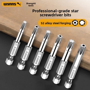 Punta Torx Willys con orificio en forma de estrella y flor, tamaños T15/T10, sin acabado - Product Image 2