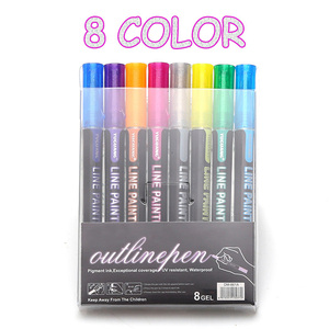 24 Colors Cool <b>Magic</b> Silver Glitter Dazzle Outline <b>Marker</b> Pens for DIY Card Doodle - Product Image 6