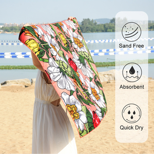 Asciugamano da Spiaggia Personalizzato in Microfibra Scamosciata Spessa Senza Sabbia per Adulti e Bambini, Leggero e Double Face - Product Image 1