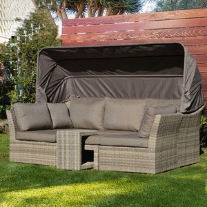 Set di <span class=keywords><strong>Mobili</strong></span> <span class=keywords><strong>da</strong></span> <span class=keywords><strong>Giardino</strong></span> con Divano Impermeabile e Resistente al Sole, Design Minimalista Moderno, Tavolo <span class=keywords><strong>da</strong></span> Caffè in Rattan Intrecciato - Product Image 3