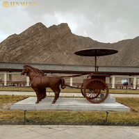 Sculpture de cheval en bronze coulé pour l'extérieur, chariot Apollo et statue de sculpture en bronze cheval