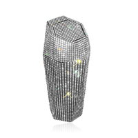 Mini poubelle de voiture en cristal de diamant, bac à déchets, boîte de rangement avec couvercle à pression, accessoires universels pour l'organisation de la voiture