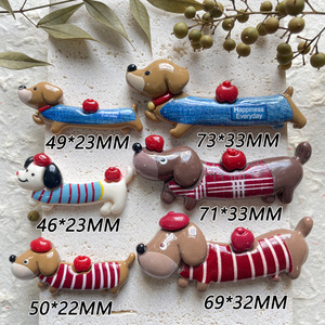 Accessoires pour chien <span class=keywords><strong>teckel</strong></span> de dessin animé pour le commerce transfrontalier, pour coques de téléphone DIY, boucles pour chaussures perforées et décorations capillaires - Product Image 2