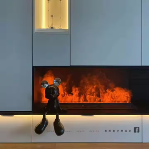 Chimenea Moderna de 64 LED, Decorativa, de Metal y Acero, con Control Remoto por Aplicación, Efecto 3D de Agua, para Uso en Hogar y Hotel, 20250719, con Humidificador Integrado - Product Image 2