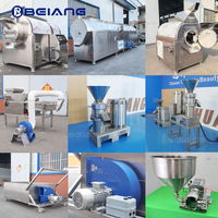Ligne de production industrielle de beurre de cacahuète à haut rendement, système d'unités de torréfaction, de décorticage et de broyage colloïdal en acier inoxydable