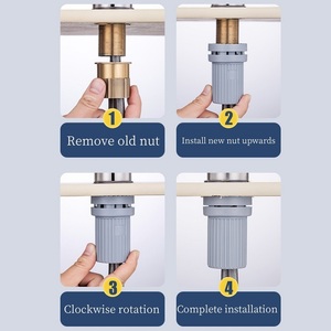 <span class=keywords><strong>Robinet</strong></span> anti-desserrage POM à <span class=keywords><strong>serrage</strong></span> rapide écrou de connexion <span class=keywords><strong>robinet</strong></span> monotrou de taille universelle pour une utilisation dans la salle de bain - Product Image 4