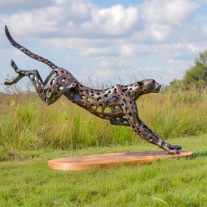 Statua di Animale in Bronzo Fuso su Misura, <span class=keywords><strong>Pantera</strong></span> (Scultura su Larga Scala di Leopardo/Ghepardo), Decorazione Artistica 3D per Giardino Esterno in Metallo - Product Image 1