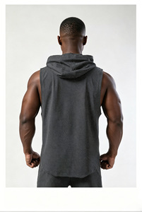 Débardeur de sport respirant à capuche pour <span class=keywords><strong>homme</strong></span>, gilet de sport décontracté sans manches, haut léger à séchage rapide pour l'entraînement et le <span class=keywords><strong>jogging</strong></span> - Product Image 6