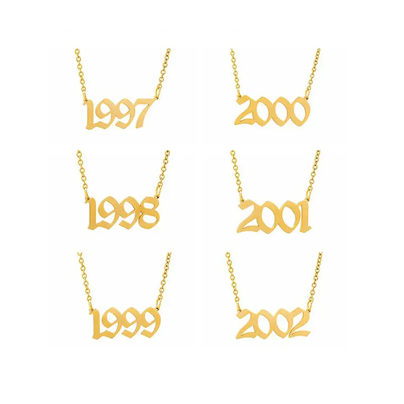 Collana di gioielli di moda con ciondolo di tendenza personalizzata per collane in acciaio inossidabile con numeri arabi