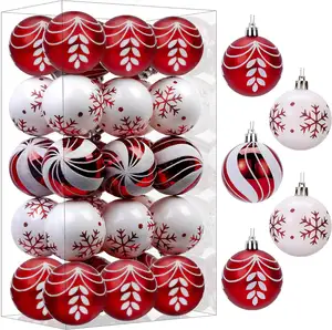 yiwu Merry Tree amazon new hot sale 6cm painted plastic Christmas ball ornaments