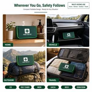 Botiquín de Primeros Auxilios Plegable, Compacto, de Tres Pliegues, Bolsa Médica de Emergencia, CE ISO 13485, Manual, 5 Años de Garantía, Logotipo Personalizado, para Viajes - Product Image 1