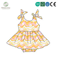 Robe de bain sans manches en soie de lait écologique Babylovey avec logo personnalisé et short pour filles, idéale pour l'été, avec nœud papillon