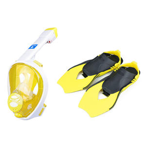 Swim Snorkel Máscara de respiración de cara completa Máscara DE BUCEO antiniebla <span class=keywords><strong>Aletas</strong></span> DE BUCEO cortas ajustables para niños - Product Image 4