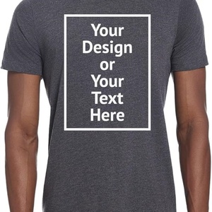 T-shirt en coton à manches courtes personnalisé pour homme, texte et photo imprimés, respirant, col rond, style formel, tricoté teint en pièce - Product Image 5