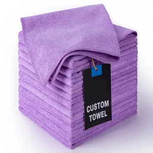 80% Polyester 20% Polyamide Microfiber Cleaning Cloth Warp Knitted Polishing Towel Car Microfiber Cloth Car Kitchen Towels