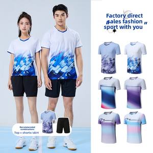 Verão Novo Badminton Roupas para As Mulheres Quick Dry Respirável Tênis Camisas Impresso Frente Manga Curta Tops Roupas de Treinamento - Product Image 1
