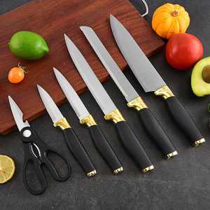 Ensemble de couteaux de cuisine en acier inoxydable, 7 pièces, ensemble de couverts de cuisine domestique, accessoires de cuisine polyvalents pour couper les aliments - Product Image 6