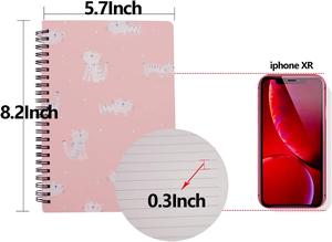 Cuadernos en espiral de 8,26x5,9 pulgadas, diario, planificador de tapa dura, 160 páginas, cuaderno forrado, útiles escolares de oficina para estudiantes, estilo <span class=keywords><strong>4</strong></span> - Product Image 3