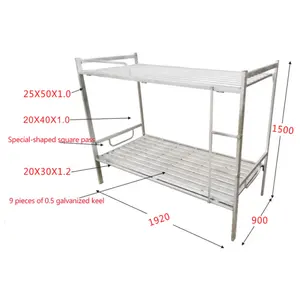 Modern School University College Metal Steel Style Dormitory Student Apartment Metal Double Bunk Bed