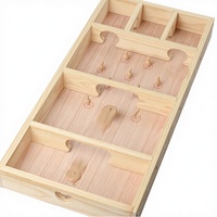 Jeu de table Jaywooden personnalisé avec logo, écologique, éducatif, rétro, mini-jeu de bowling rotatif, grand plateau, gravé au laser, 3