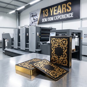 OEM Black Core Playing Cards Custom Logo Gold Foil Embossed Glossy Blank Printed Card <strong>Deck</strong> With Box - Product Image 5