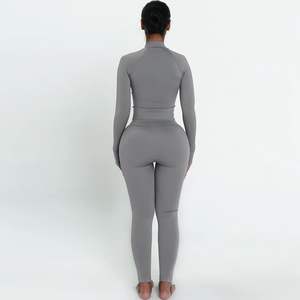 Voikerdr กางเกงเลคกิ้งสำหรับผู้หญิง, กางเกงยืดเอวสูงมีซิปแขนยาวกางเกงสวมใส่สบาย - Product Image 2