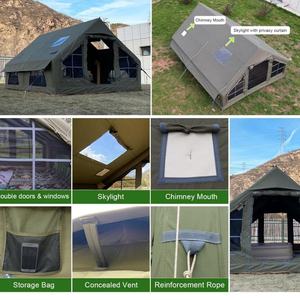Tenda da Campeggio di Lusso Gonfiabile in Tessuto di Cotone Impermeabile con <span class=keywords><strong>Poncho</strong></span> Antipioggia, Tenda a Rapida Apertura per Quattro Stagioni per Esterni - Product Image 6