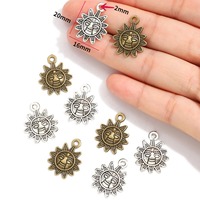 Breloques Soleil 20x16mm, Pendentifs Soleil, Breloques Éclipse Solaire, Breloques Bijoux Célestes pour la Fabrication de Colliers, Bracelets et Boucles d'Oreilles