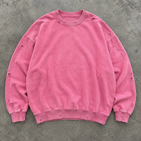 Sweat-shirt Homme Vintage Délavé et Vieilli, Col Rond Oversize, Style Streetwear, Vente en Gros, Mode Décontractée, Personnalisable OEM ODM