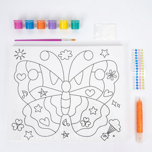 Marchio WINGART su misura giocattoli da <span class=keywords><strong>disegno</strong></span> Girly butterfly 6 colori per bambini dipingono per numero tela Art Painting Kit per bambini - Product Image 1
