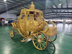 Chariot de Cendrillon électrique de luxe pour événement de mariage, couleur or - Product Image 6