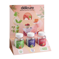 Boîte de présentation en papier pour les gommes vitaminées |   Support de point de vente en carton personnalisé pour les compléments alimentaires et les bonbons en bouteille