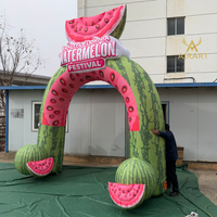 Arche gonflable pastèque pour fête estivale, arche de festival pour accessoire d'activité