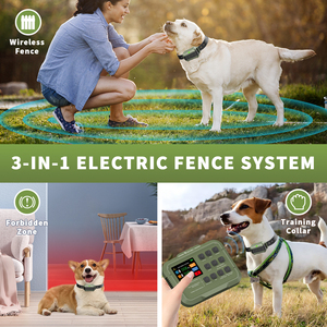 Clôture sans fil portable pour chien Collier d'entraînement aux chocs électriques IPX7 Système de confinement pour chien radar étanche - Product Image 3