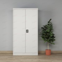 Armoire de classement de bureau moderne en acier, 2 portes, 4 étagères réglables, serrure à 3 points, pour bureau à domicile, chambre, école, salon