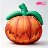 Citrouille gonflable géante de 4 m avec dents effilées pour décoration d'Halloween, idéale pour événements et fêtes en extérieur